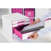 Afbeelding van Leitz WOW Cube Ladenblok met 4 Laden - Opberger voor Kantoor en Thuis - Wit/Roze