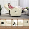 Afbeelding van HOMCOM Massagesofa Kunstleer, Metaal - 89L x 99B x 106H cm - Crèmewit
