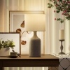 Afbeelding van HOMCOM Vintage Tafellamp met Keramische Voet en Linnen Kap, Zandbruin+Wit