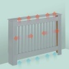 Afbeelding van Landelijke radiatorombouw - 83x112x19 cm - met plank - grijs