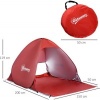 Afbeelding van Outsunny Strandmuschel van polyester, stalen draad - 200L x 150B x 119H cm - Rood