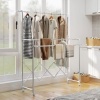 Afbeelding van HOMCOM Kledingdroogrek RVS en Kunststof 104-150L x 103B x 145-197H cm Zilver
