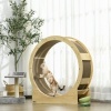 Afbeelding van PawHut Kattenloopwiel 91 cm met rem, krabplank voor gezonde beweging en ontspanning, eik