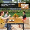 Afbeelding van Outsunny Rattan Tuinmeubelset - Acaciahout, PE-Rattan - 140L x 80B x 74H cm - Natuurlijk+Khaki