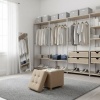 Afbeelding van Beige poef met opbergruimte - 38 cm - linnenlook
