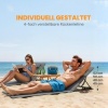 Afbeelding van Outsunny Set van 2 verstelbare strandmatten met hoofdkussen en opbergtas, donkergrijs