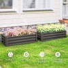 Afbeelding van Outsunny Tuinbed set Gegalvaniseerd staal 110x50x30 cm Donkergrijs