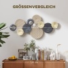 Afbeelding van Homcom Metalen Wanddecoratie - 100L x 5,5B x 50H cm - Khaki