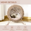 Afbeelding van PawHut kattenhuis met kussen, verhoogde poten, PVC-rotan, Ø 52 x 58 cm