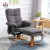 Afbeelding van HOMCOM massagestoel met ottoman - relaxstoel donkergrijs 80 x 86 x 99 cm