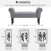 Afbeelding van HOMCOM Bettbank van schuimstof, zeildoek - 102 x 36 x 51 cm - Donkergrijs