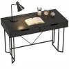 Afbeelding van Homcom Schrijfbureau van Spaanplaat en Metaal - 120x60x77 cm - Zwart