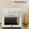 Afbeelding van HOMCOM mini-oven 20L, 5-in-1 pizzaoven met bakplaat, frituurmand en timer, crèmewit