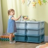 Afbeelding van HOMCOM - Speelgoedkast met afgeronde randen - 6 lades - Blauw