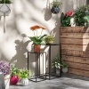 Afbeelding van Outsunny plantenstandaard - staal - 31x31x65 cm - zwart
