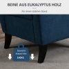 Afbeelding van HOMCOM Gecapitonneerde Wingback Stoel met Hoge Rug, Blauw, voor Woonkamer en Slaapkamer