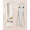 Afbeelding van SONGMICS Volledige lengte spiegel, 150 x 40 cm, boogvormig met standaard, lichtgouden frame