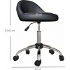 Afbeelding van HOMCOM Kunstlederen Salonstoel Ø35 x 63-83H cm - Zwart