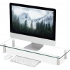 Afbeelding van Glazen tv-verhoger - Monitorstandaard - Verstelbare laptopstandaard 9-11 cm - 70x24 cm transparant