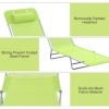 Afbeelding van Outsunny Green Tuinligstoel met Verstelbare Rugleuning, 182x56x24,5 cm