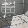 Afbeelding van Outsunny kunststof tuinhuisje 2,4 x 1,8 m met ventilatie en afsluitbare deur, lichtgrijs