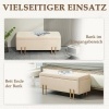 Afbeelding van HOMCOM Bank met Opbergruimte - Fluweel, Hout - 100L x 40B x 42H cm - Beige