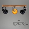 Afbeelding van BRILONER Barnim - Opbouwspot - Plafondlamp met houten en metalen spots - Zwart en goud
