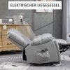 Afbeelding van HOMCOM Relaxfauteuil met afstandsbediening en zijvakken - Grijs