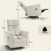 Afbeelding van Homcom Elektrische Relaxfauteuil - Stof ,Meerlaags Hout - Crèmewit 91x78x105 cm