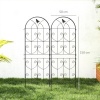 Afbeelding van Outsunny 2-delige Metalen Trellis met Vogeldesign voor Klimplanten 50x150 cm Zwart