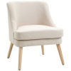 Afbeelding van HOMCOM eetkamerstoel met armleuningen - moderne gestoffeerde stoel 63 x 69 x 79,5 cm