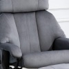 Afbeelding van HOMCOM massagefauteuil met kruk - fluweelachtig polyester, grijs, 76 x 80 x 102 cm