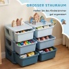 Afbeelding van HOMCOM - Speelgoedkast met afgeronde randen - 6 lades - Blauw