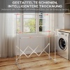 Afbeelding van HOMCOM Kledingdroogrek RVS en Kunststof 104-150L x 103B x 145-197H cm Zilver