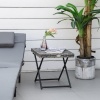 Afbeelding van Outsunny Bijzettafel van staal en polyrattan - 40x40x40 cm - Grijs