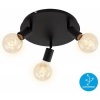 Afbeelding van BRILONER PEARL - 3-lichts plafondlamp retro - draaibare spotkoppen - zwart - Ø 30cm