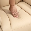 Afbeelding van HOMCOM Relaxstoel van Kunstleer, Staal - Beige 80L x 78B x 109H cm