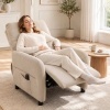 Afbeelding van Beige fluwelen relaxfauteuil met armleuning voor één persoon