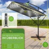 Afbeelding van Tillvex Rechthoekige Aluminium Parasol 330 cm met Afdekking en Windbescherming