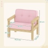 Afbeelding van AIYAPLAY Kinderbankje van Hout en Corduroy, 46,5L x 44B x 45H cm, Roze