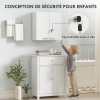 Afbeelding van HOMCOM Wandmedicijnkast met 4 planken en dubbele deur, afsluitbaar, wit, 53 x 20 x 53 cm