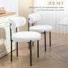 Afbeelding van HOMCOM Eetstoel van polyester en staal 51L x 51B x 76H cm Crèmewit