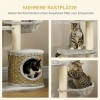Afbeelding van PawHut Kratzboom 115,5 cm met kattenhuis, hangmat, speelbal en jute paal, lichtgrijs