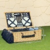Afbeelding van Outsunny Picknickmand van Wilgentak, Keramiek 54L x 34B x 20H cm Natuurhout