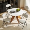 Afbeelding van HOMCOM Vouwstoel van Polyester, Staal 48,5L x 45B x 82H cm Crèmewit