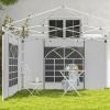 Afbeelding van Outsunny Polyester Zijpanelen voor Paviljoen Wit
