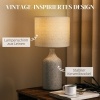 Afbeelding van HOMCOM Vintage Tafellamp met Keramische Voet en Linnen Kap, Zandbruin+Wit