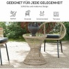 Afbeelding van Outsunny Rattan Salontafel van staal, PE Rattan in bruin