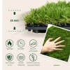 Afbeelding van Outsunny Kunstgras Tegels, Set van 10, Geruit, 30x30 cm, 3,5 cm Dikte, Groen