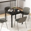Afbeelding van HOMCOM Eettafel van staal met gehard glas 75x75x75 cm Zwart